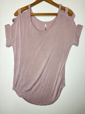 Mauve (Pink / Purple) Splash Women's Cold-Shoulder Tee -